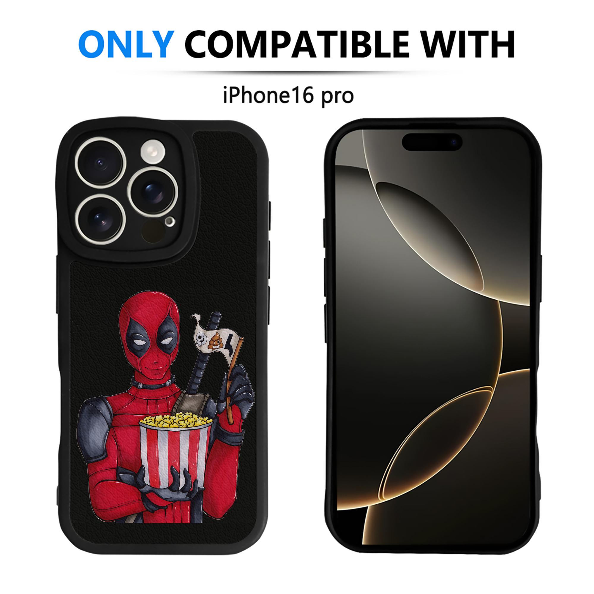 （画像用） Deadpool デッドプール 【iPhone 16シリーズ対応】シリコンスマホケース（レザー調） 材質：シリコン